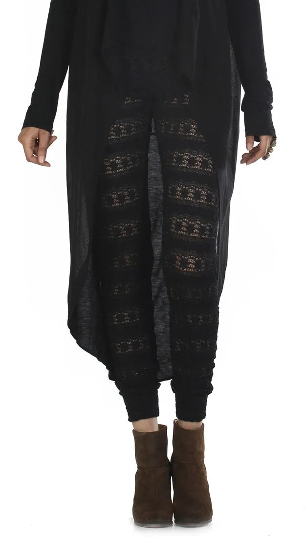 Nightcap Clothing Autumn Leaf Lace Pant in Black