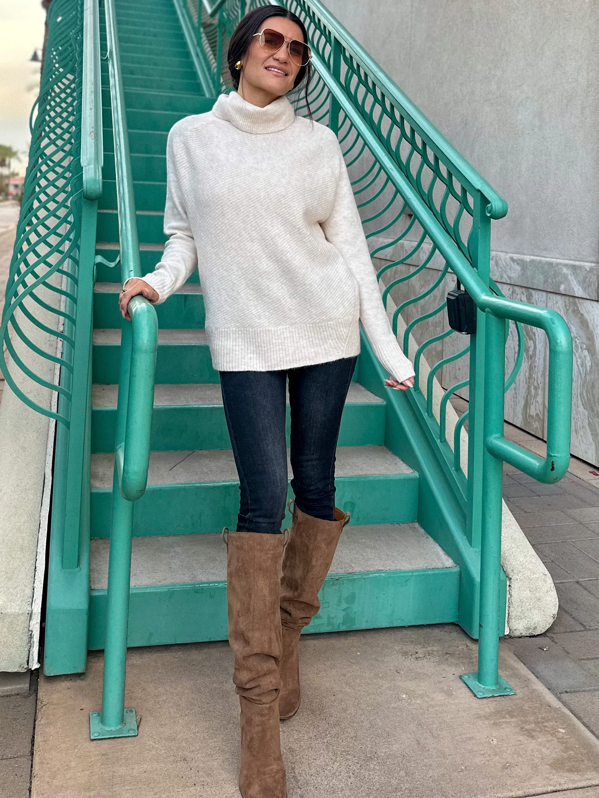 Oat Oversized Turtleneck Knit Sweater