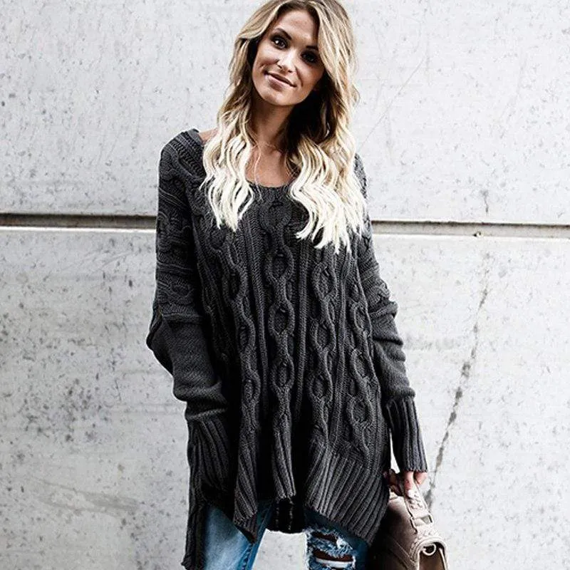 Oversized Twist Knit Sweater