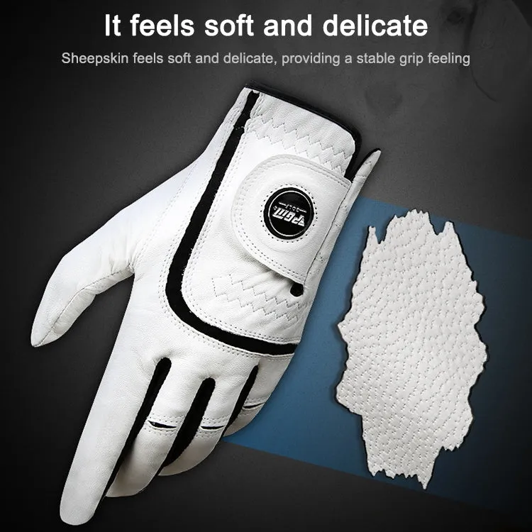 PGM Golf Sheepskin Breathable Non-slip Single Gloves for Men (Color:Left Hand Size:23)