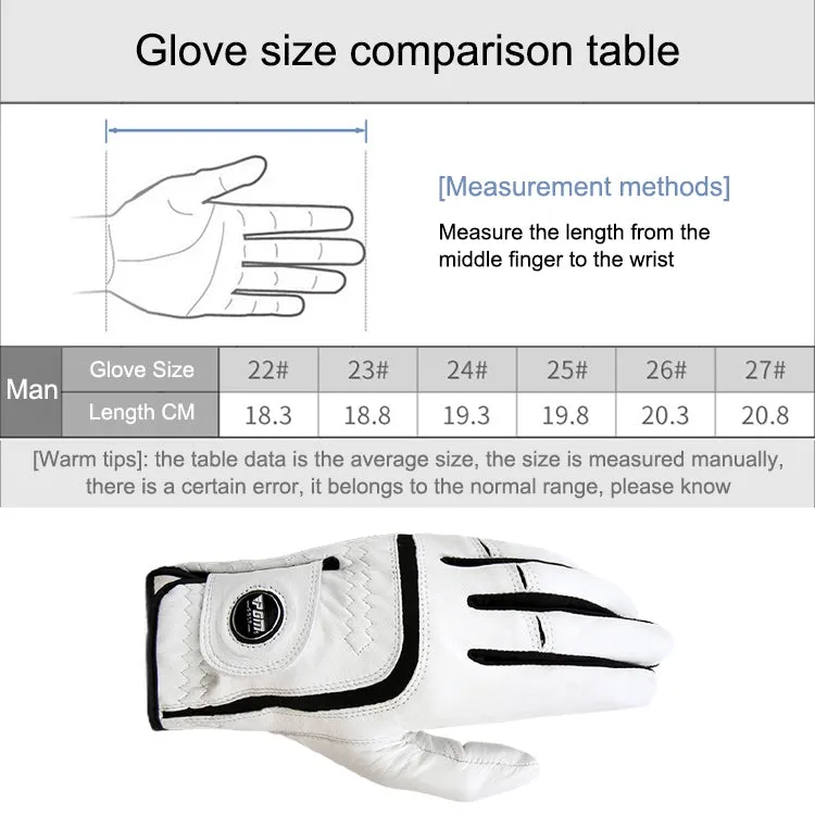 PGM Golf Sheepskin Breathable Non-slip Single Gloves for Men (Color:Left Hand Size:23)