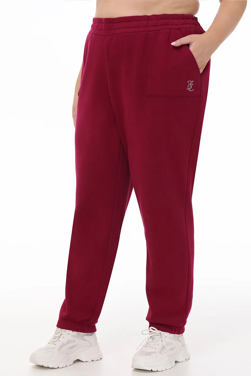 Plus-Size Small Bling Fleece Sweatpants