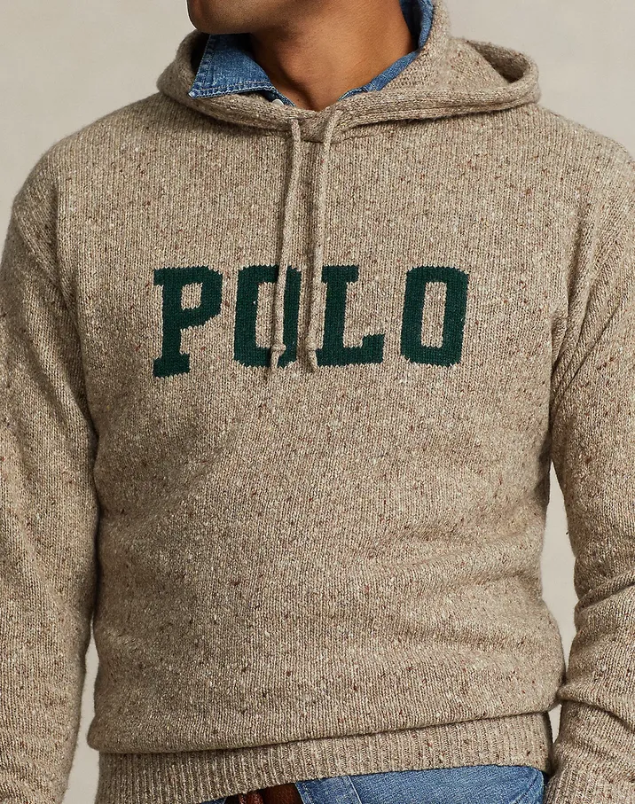 POLO Ralph Lauren MEN Intarsia Knit Hooded Logo Sweater