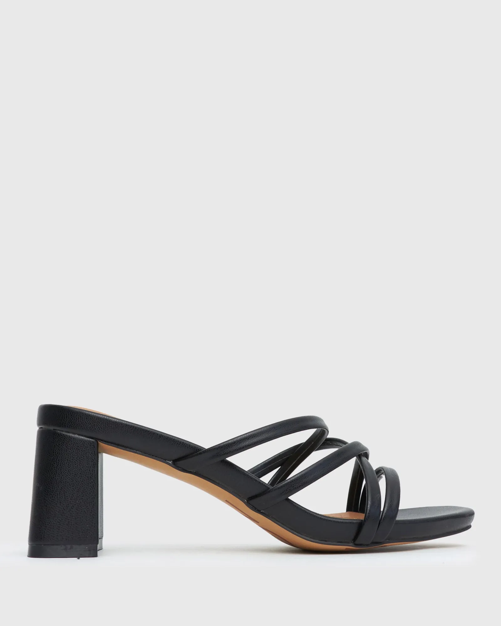 PRAISE Strappy Block Heel Mules