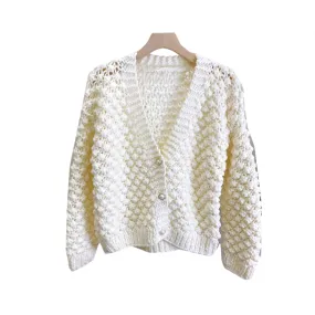 Pre Order:  Rod Needle Knitted Loose Cardigan