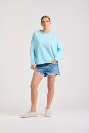 Raw Long Sleeve Sweatshirt | Sky Blue