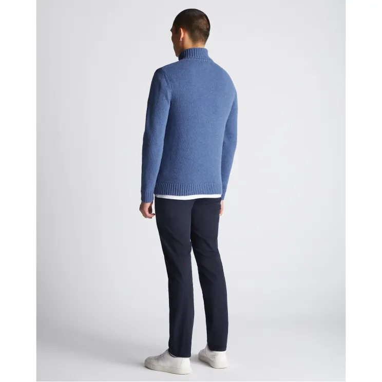 Remus Uomo Roll Neck Jumper Wool Mix Air Force Blue