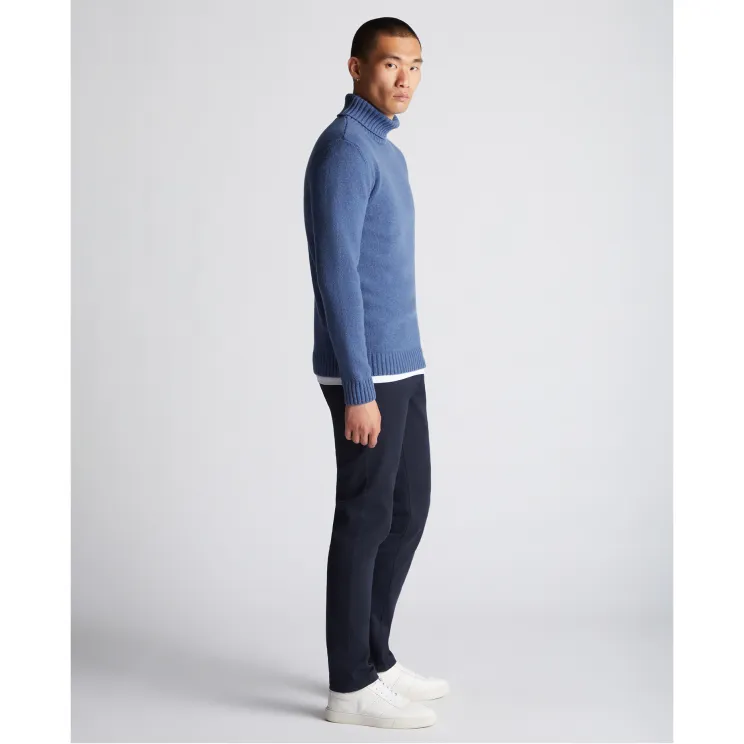 Remus Uomo Roll Neck Jumper Wool Mix Air Force Blue