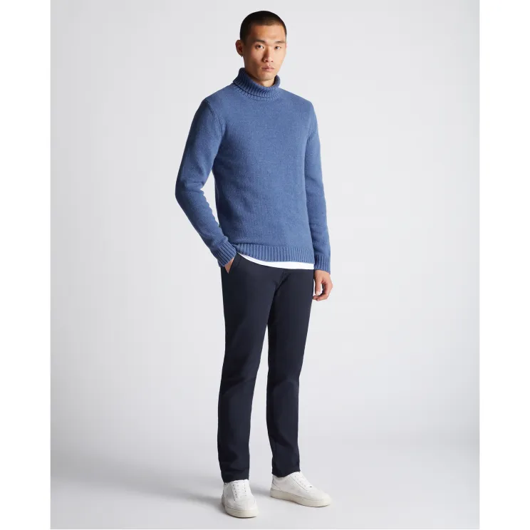 Remus Uomo Roll Neck Jumper Wool Mix Air Force Blue