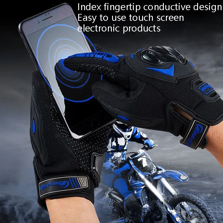 Riding Tribe MCS-17 Motorcycle Gloves Touch Screen Outdoor Riding Gloves, Size: M(Blue)