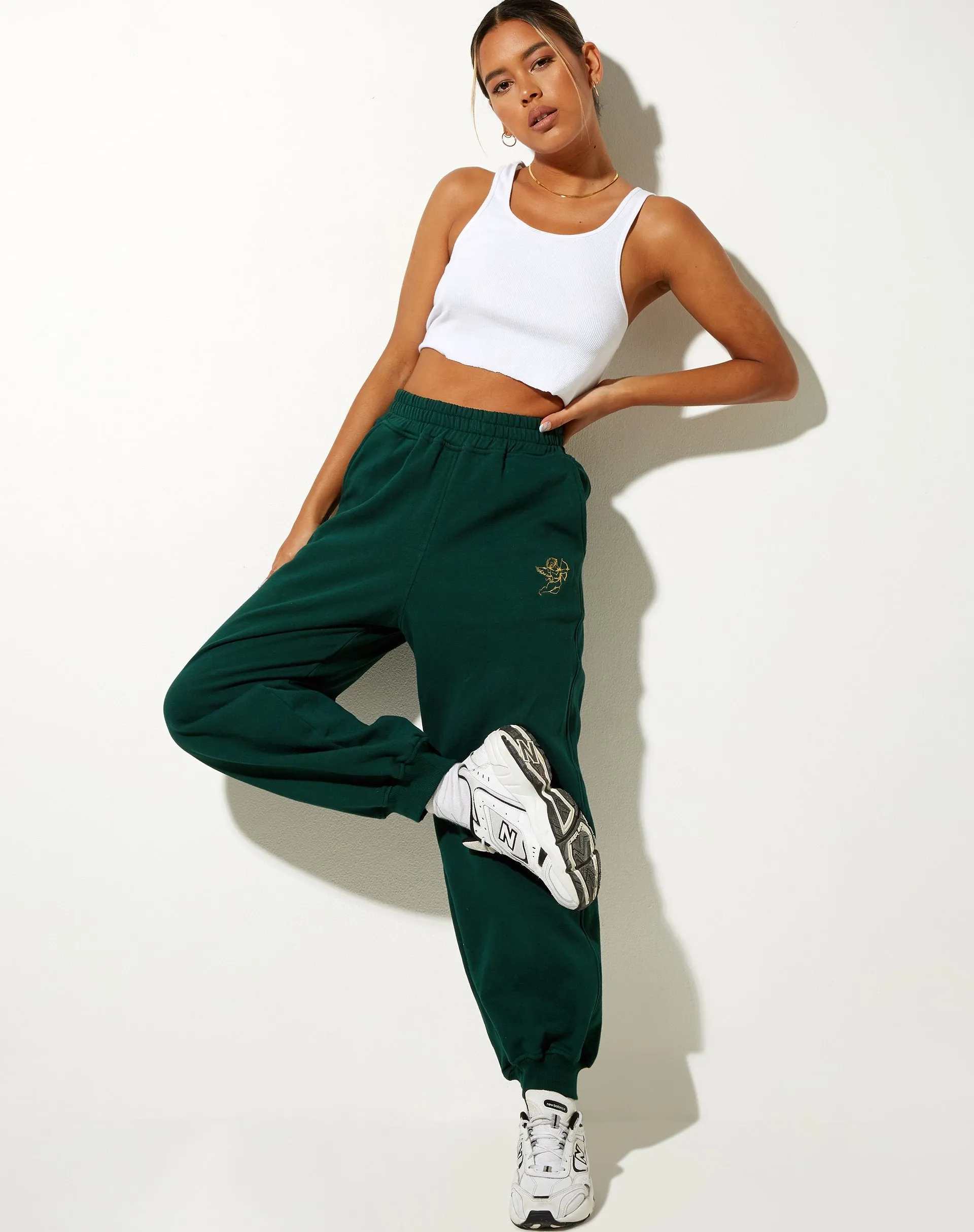 Roider Jogger in Bottle Green Cupid Embro