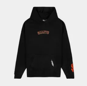 San Francisco Giants Drop Shoulder Pullover Mens Hoodie (Black/Orange)