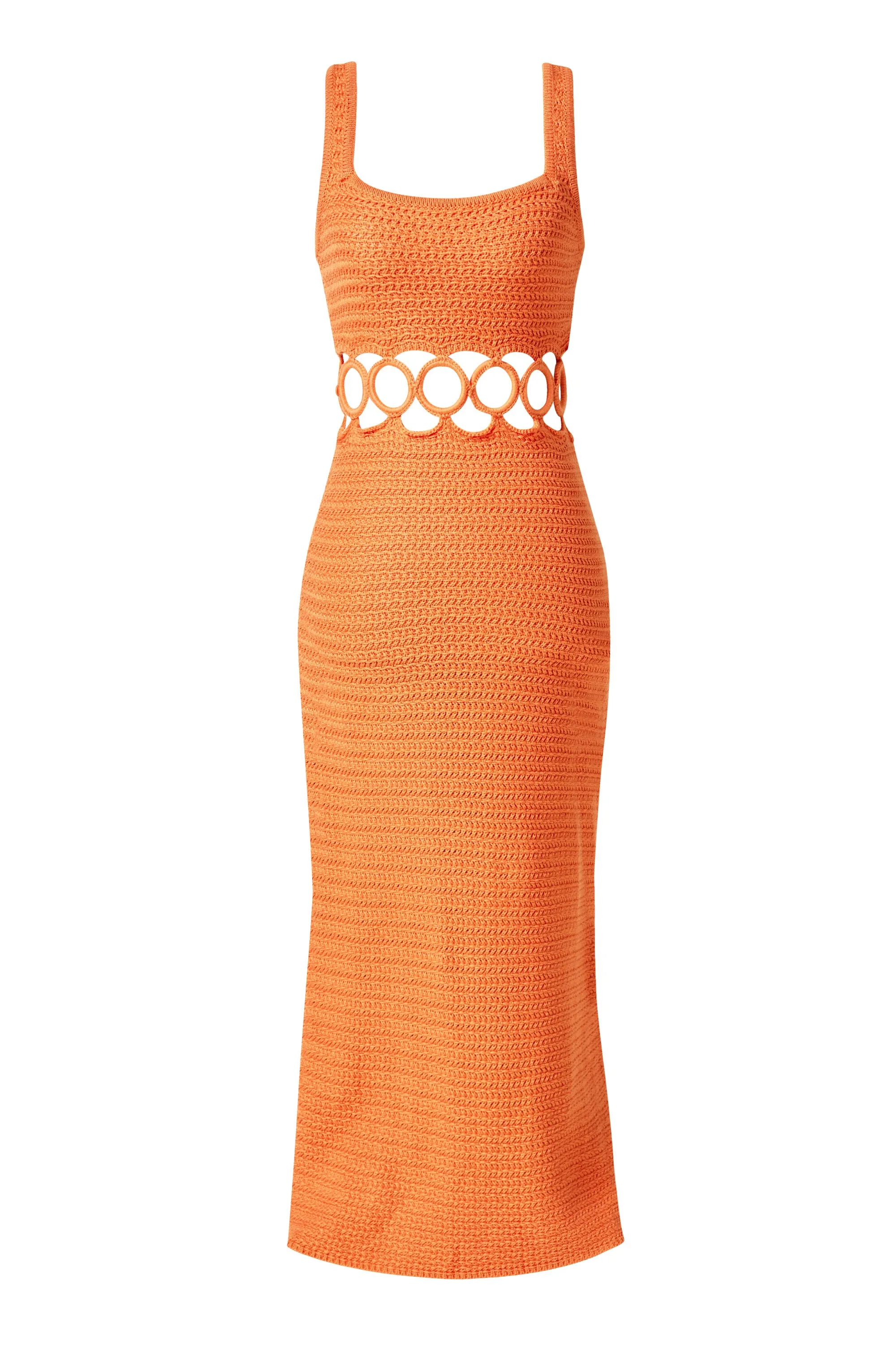 Sara Orange Crochet Dress