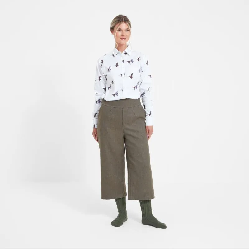 Schoffel Ladies Tweed Culottes - Loden Green Herringbone Tweed