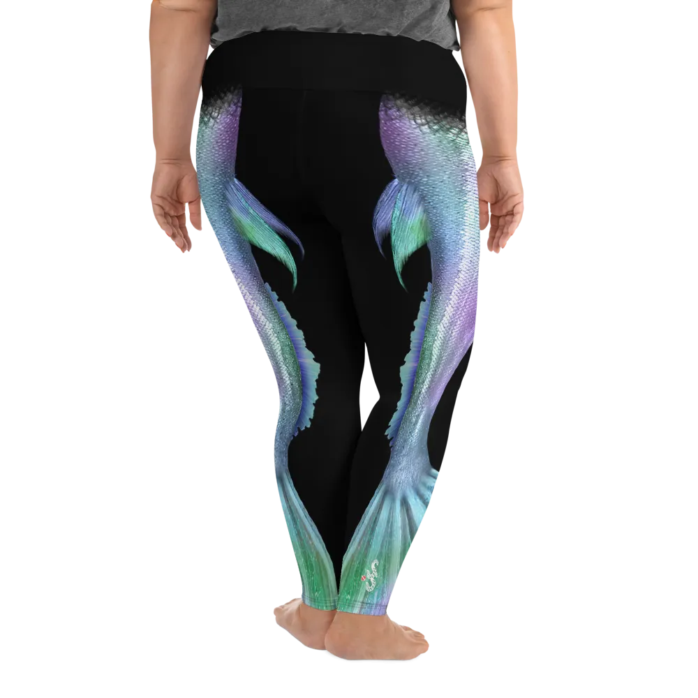 Shimmering Mermaid Tail Plus Size Leggings (Warehouse)