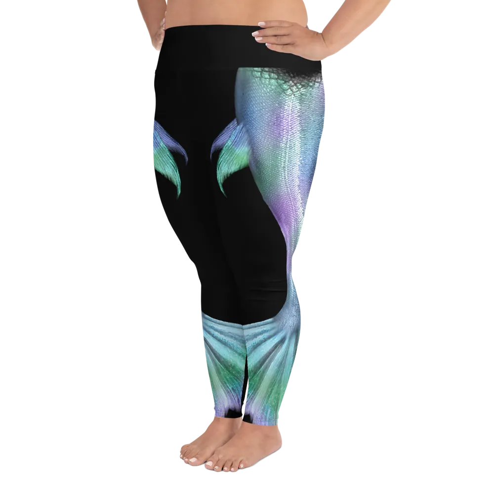 Shimmering Mermaid Tail Plus Size Leggings (Warehouse)