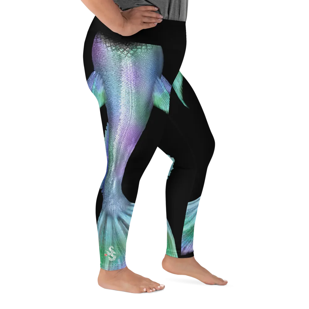 Shimmering Mermaid Tail Plus Size Leggings (Warehouse)