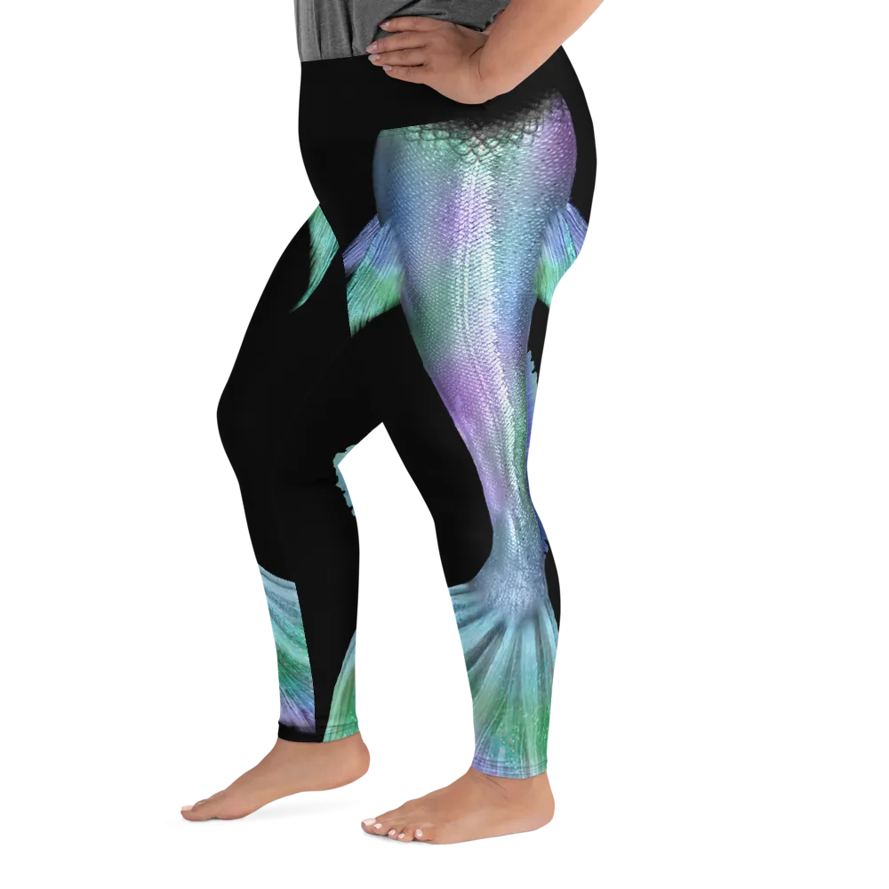 Shimmering Mermaid Tail Plus Size Leggings (Warehouse)