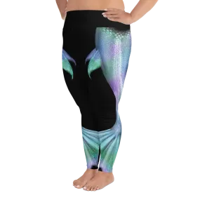 Shimmering Mermaid Tail Plus Size Leggings (Warehouse)