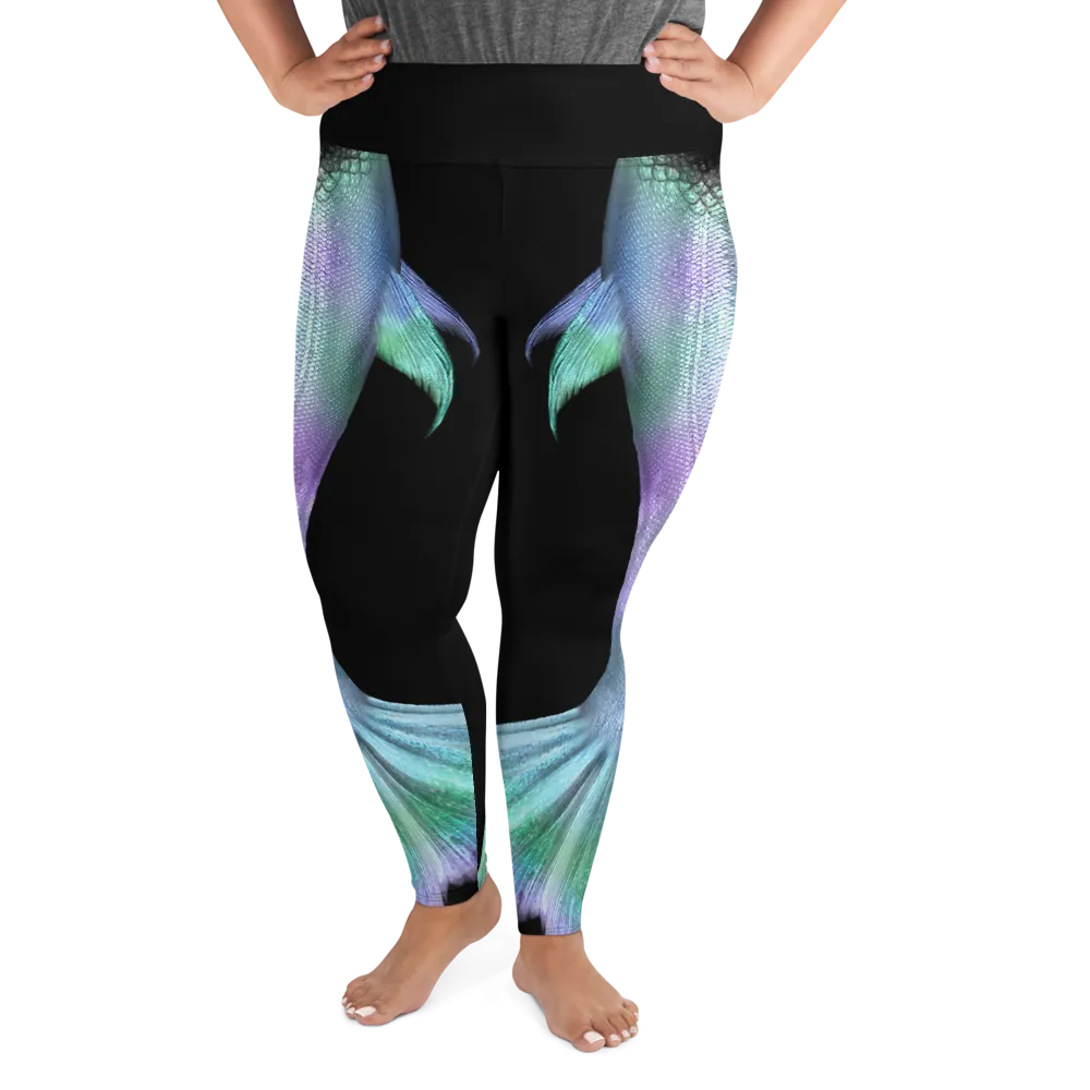 Shimmering Mermaid Tail Plus Size Leggings (Warehouse)