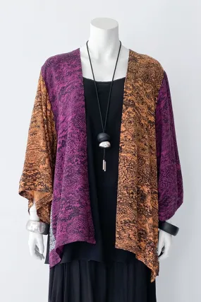 Short Kimono Jacket in Oshima Print Crinkle