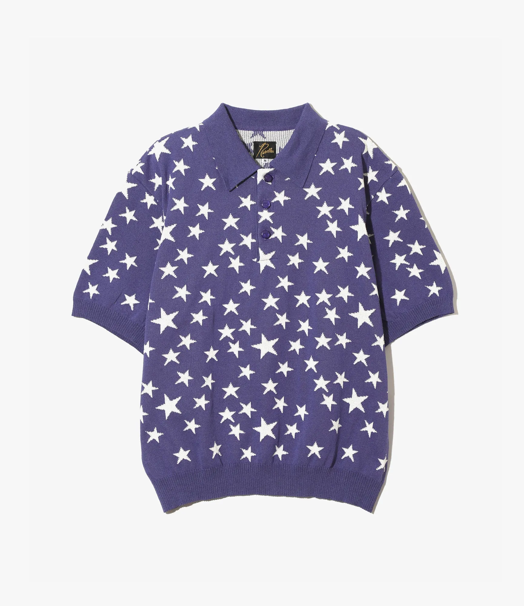 Short Sleeve Knit Polo Sweater – Purple Star Washi