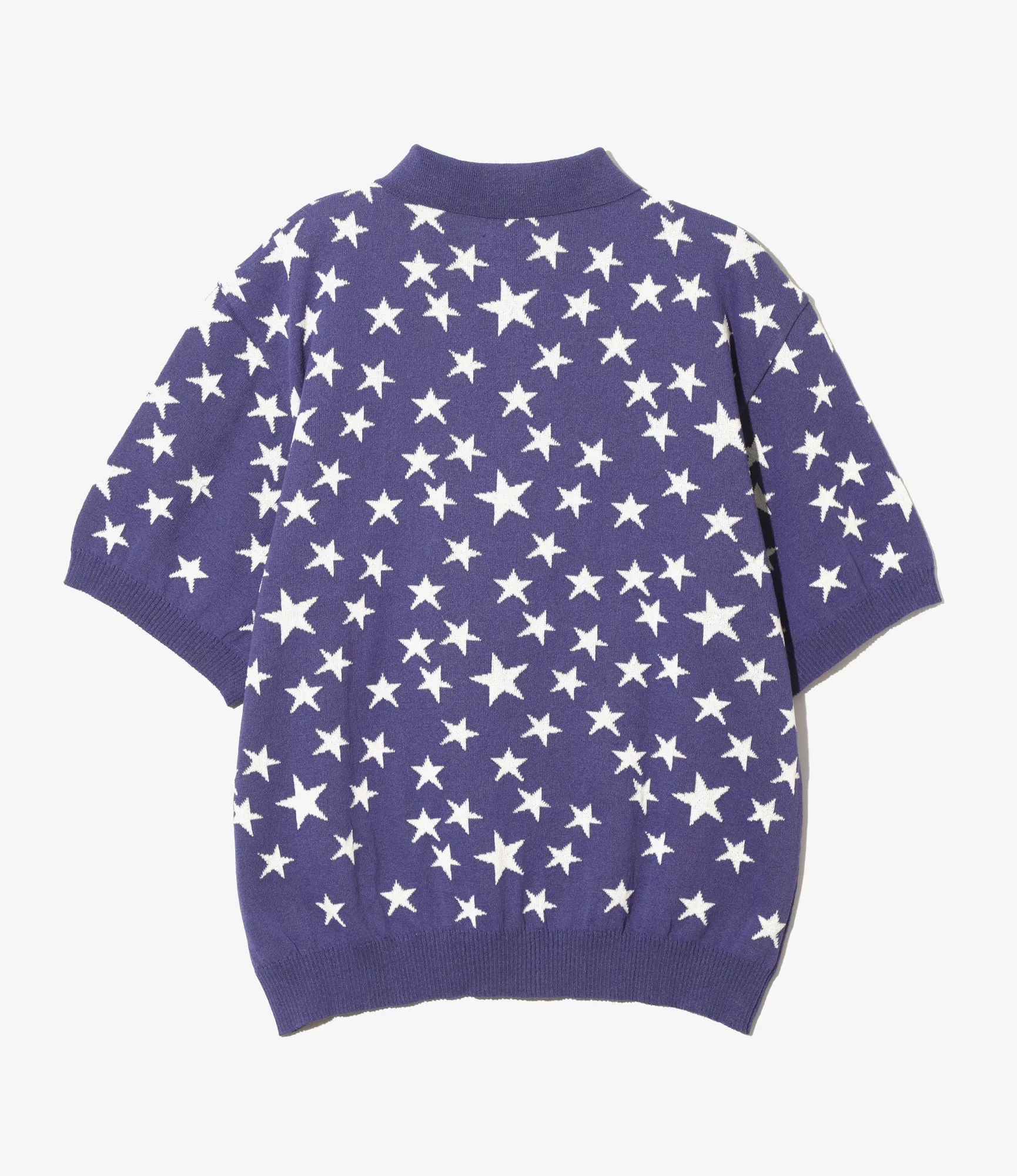 Short Sleeve Knit Polo Sweater – Purple Star Washi