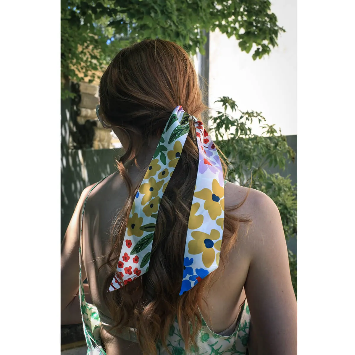 Silk Skinny Scarf Of Bloom