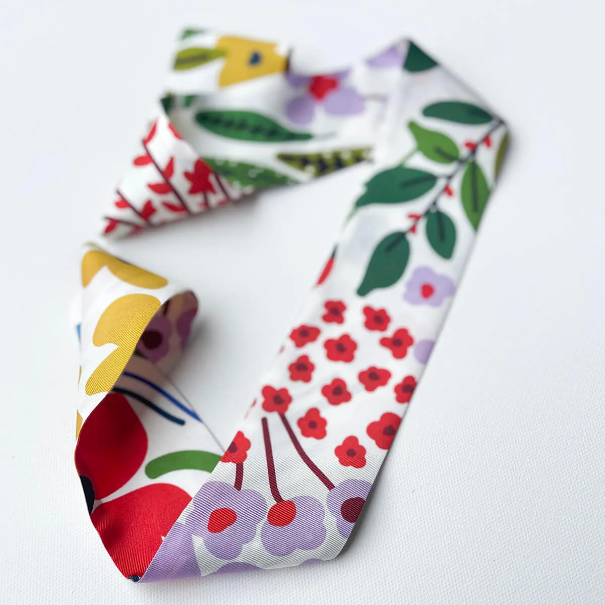 Silk Skinny Scarf Of Bloom