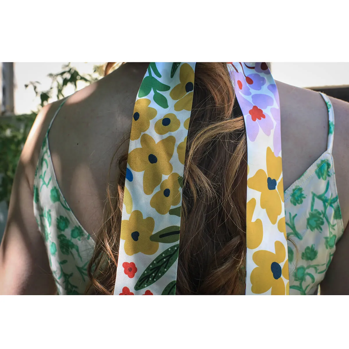 Silk Skinny Scarf Of Bloom