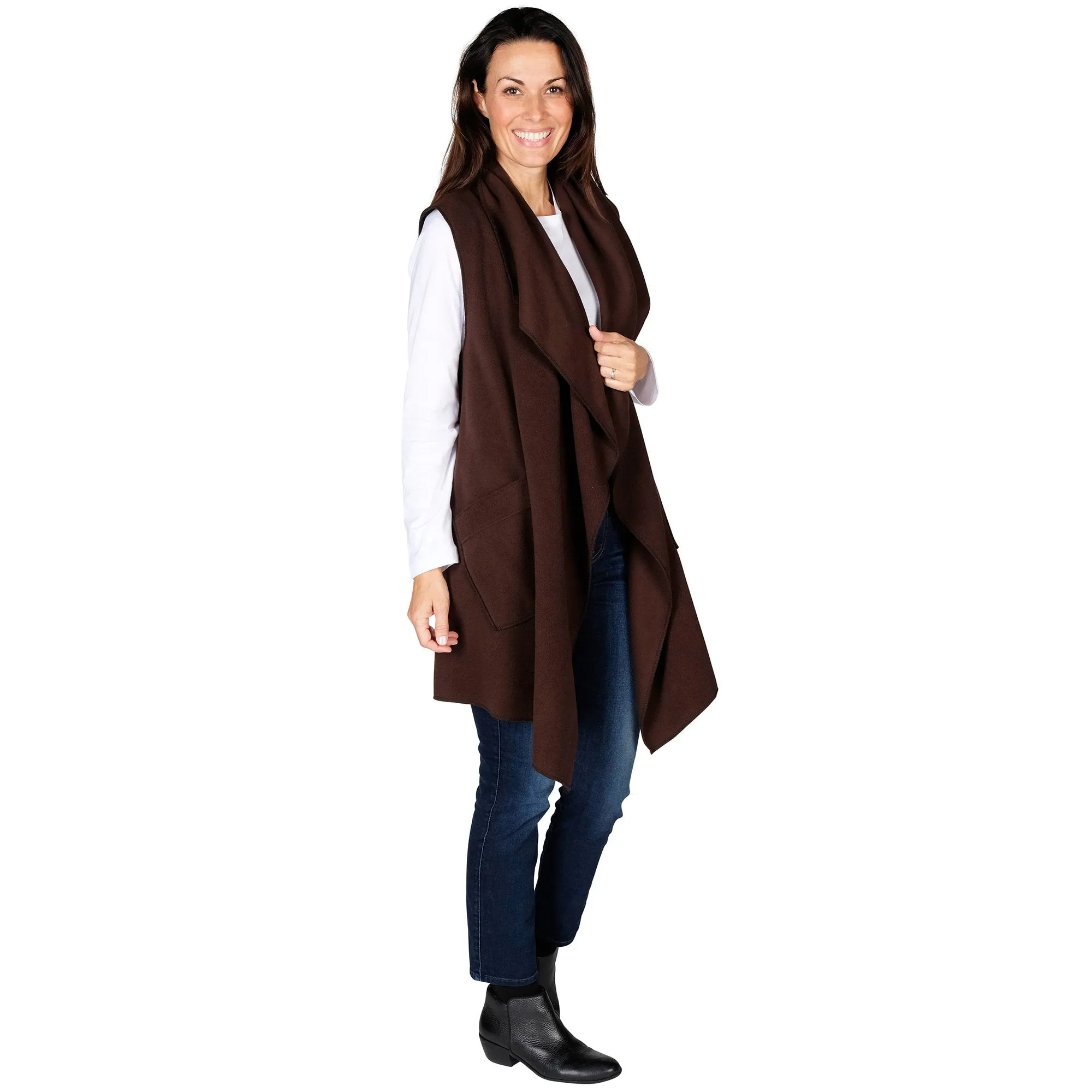 Stacey Cozy Coat Fleece Vest and Headband Set