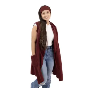 Stacey Cozy Coat Fleece Vest and Headband Set