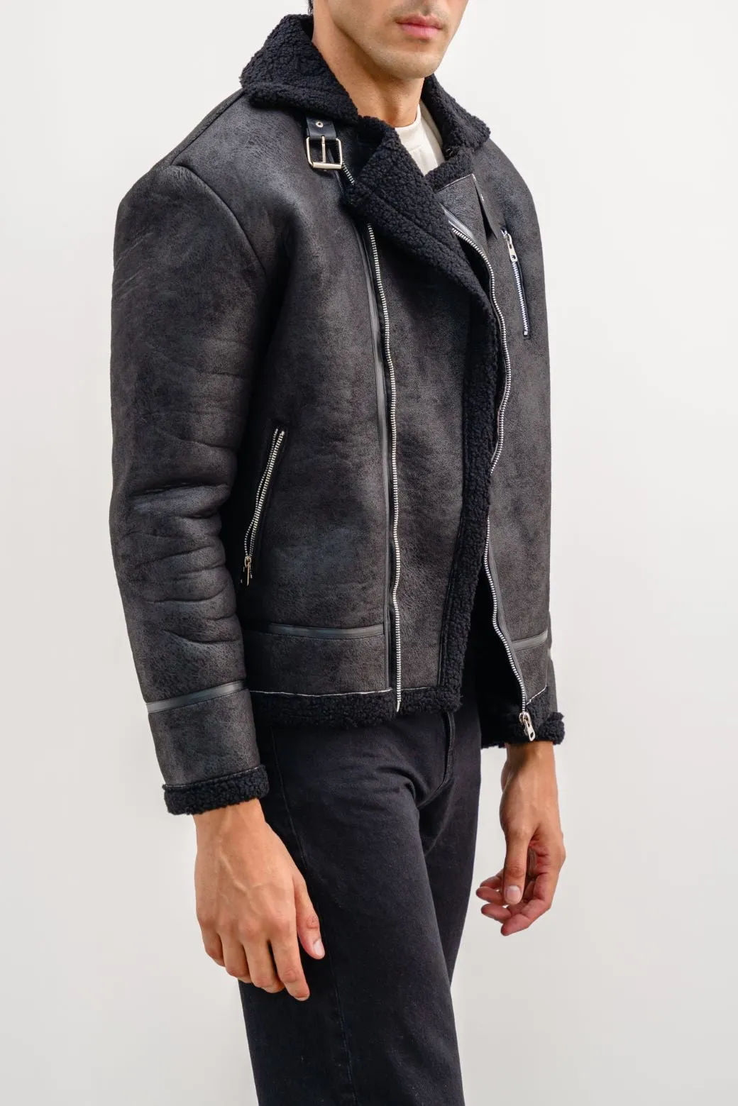 SUEDE SHEARLING JACKET