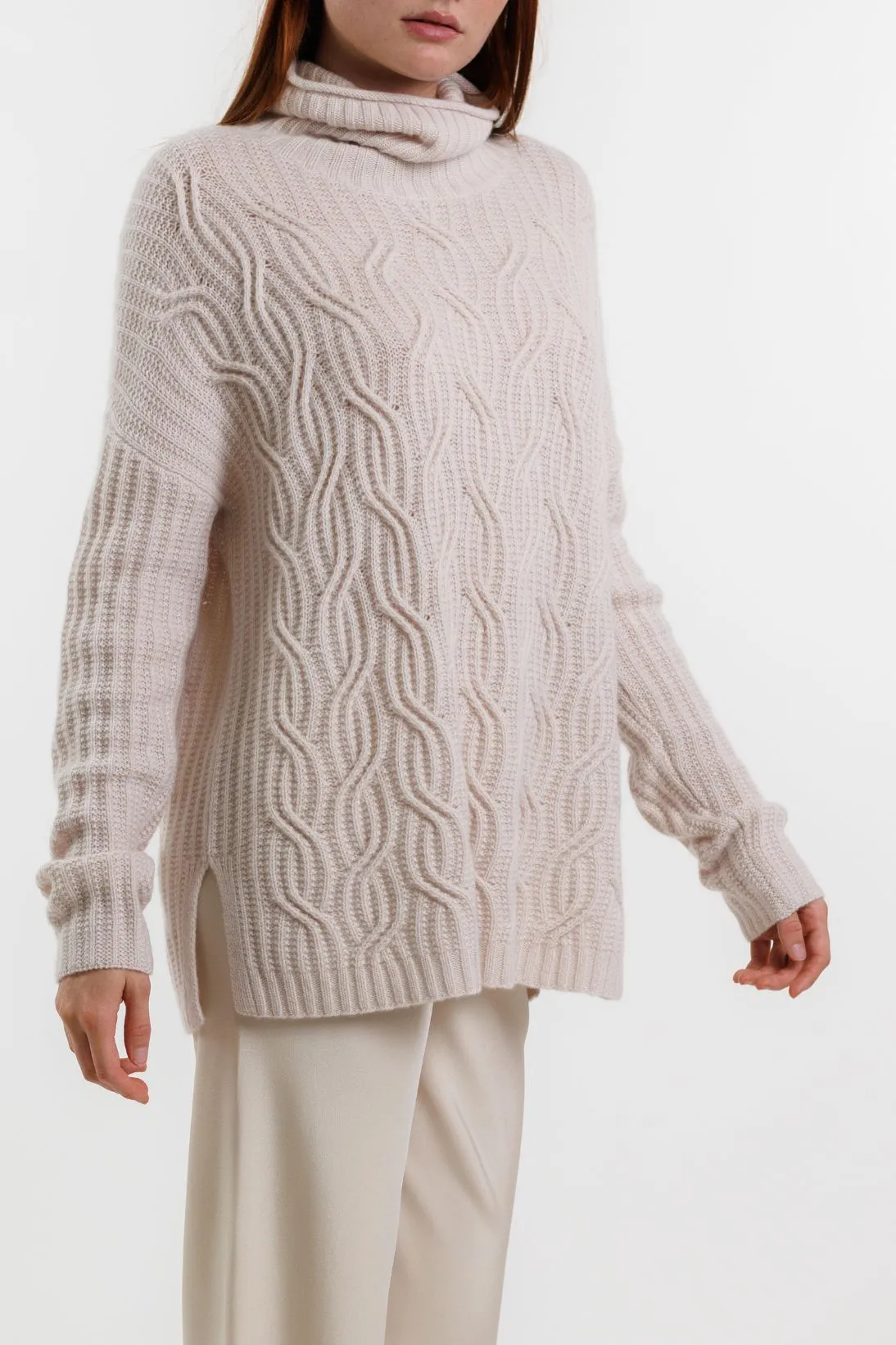 SUSTAINABLE OVERSIZED CABLE TURTLENECK