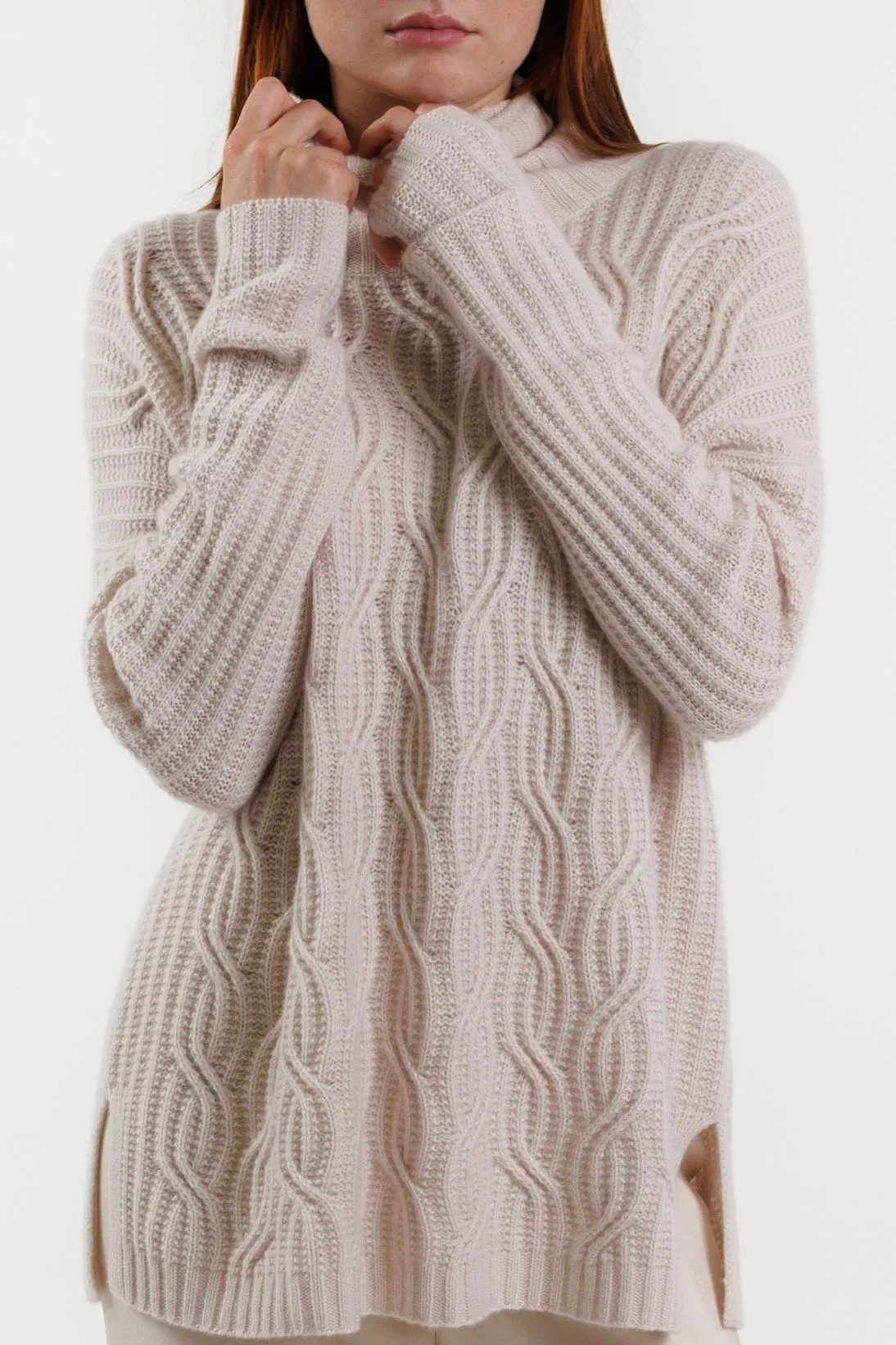 SUSTAINABLE OVERSIZED CABLE TURTLENECK