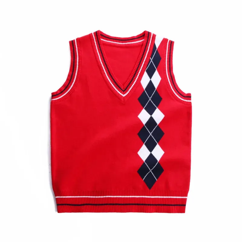 Teenager Boys Sweater Vests Kids School Uniform Children Winter Clothes Kids Pullover