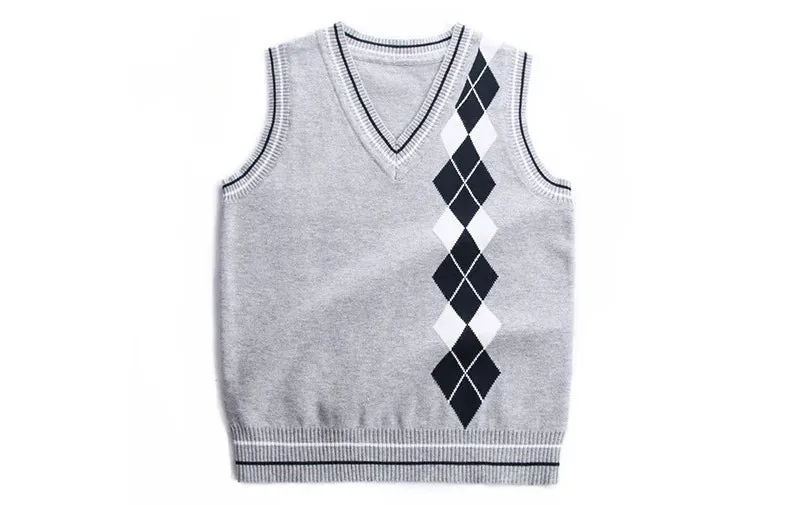 Teenager Boys Sweater Vests Kids School Uniform Children Winter Clothes Kids Pullover