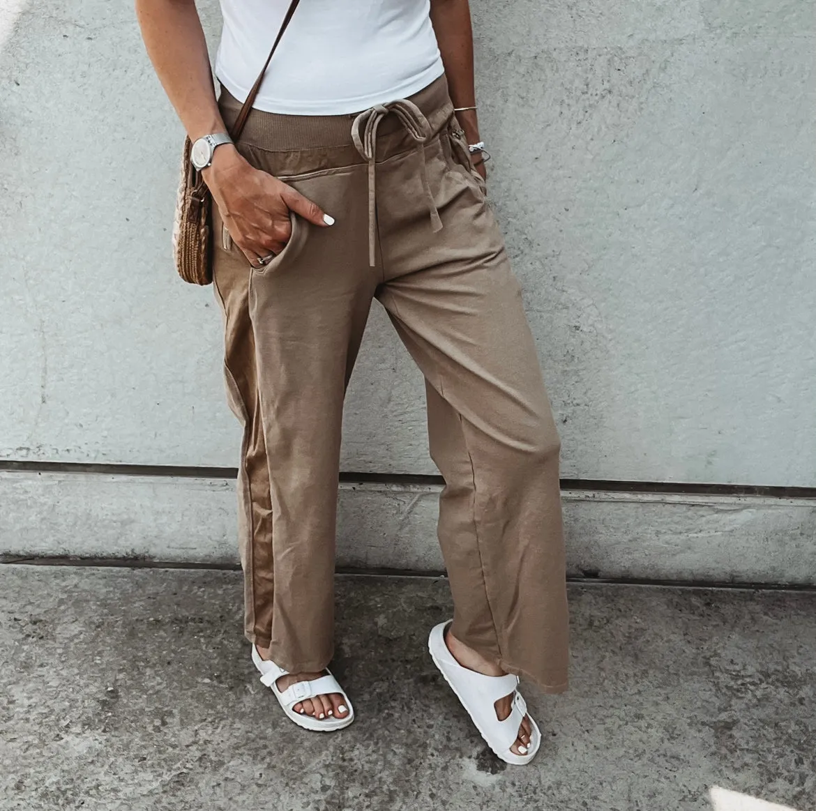 Ultimate TAUPE TAN jogger palazzo's *NEW*