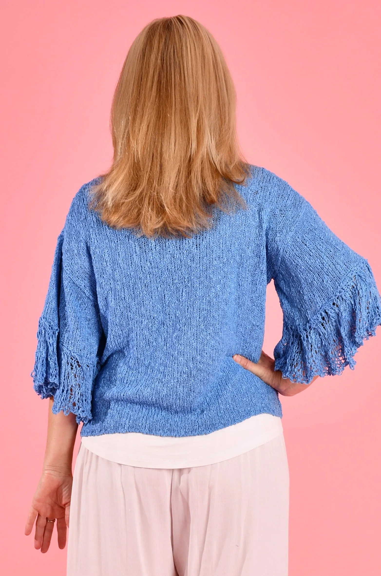 VBLJ070 - GRACIE KNIT TOP - POWDER BLUE