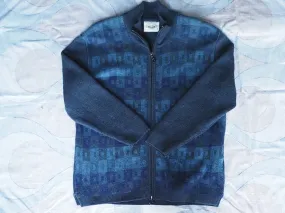 Vintage Y2K zippered pure wool cardigan, made in Australia, Medium