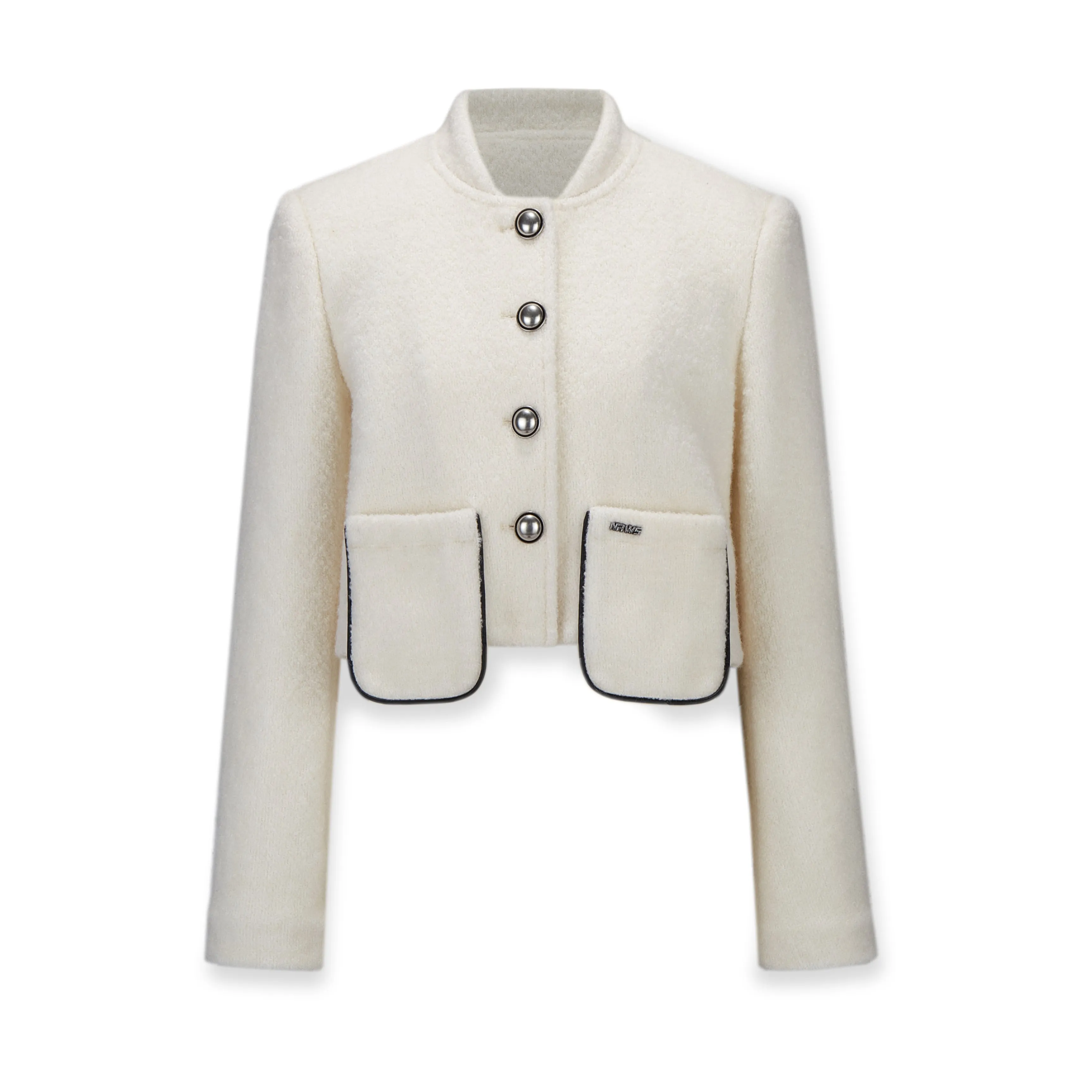 Wanton Elegance Silver Button Wool Coat