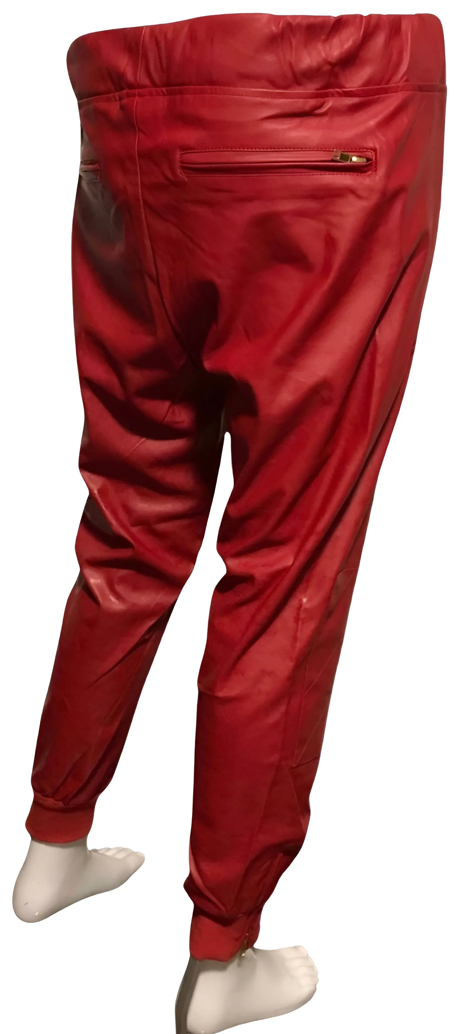 ^WELL ESTABLISHED^ (RED PLEATHER) JOGGER PANTS