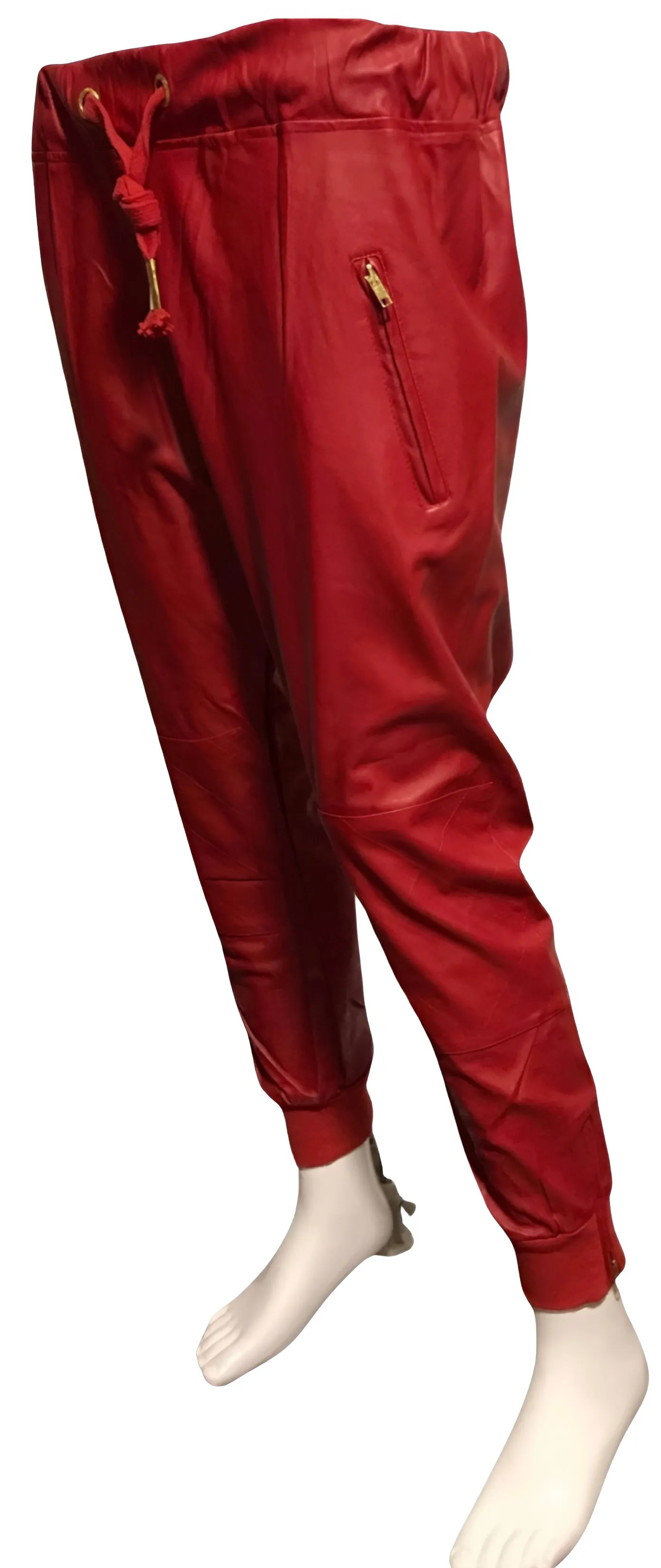 ^WELL ESTABLISHED^ (RED PLEATHER) JOGGER PANTS