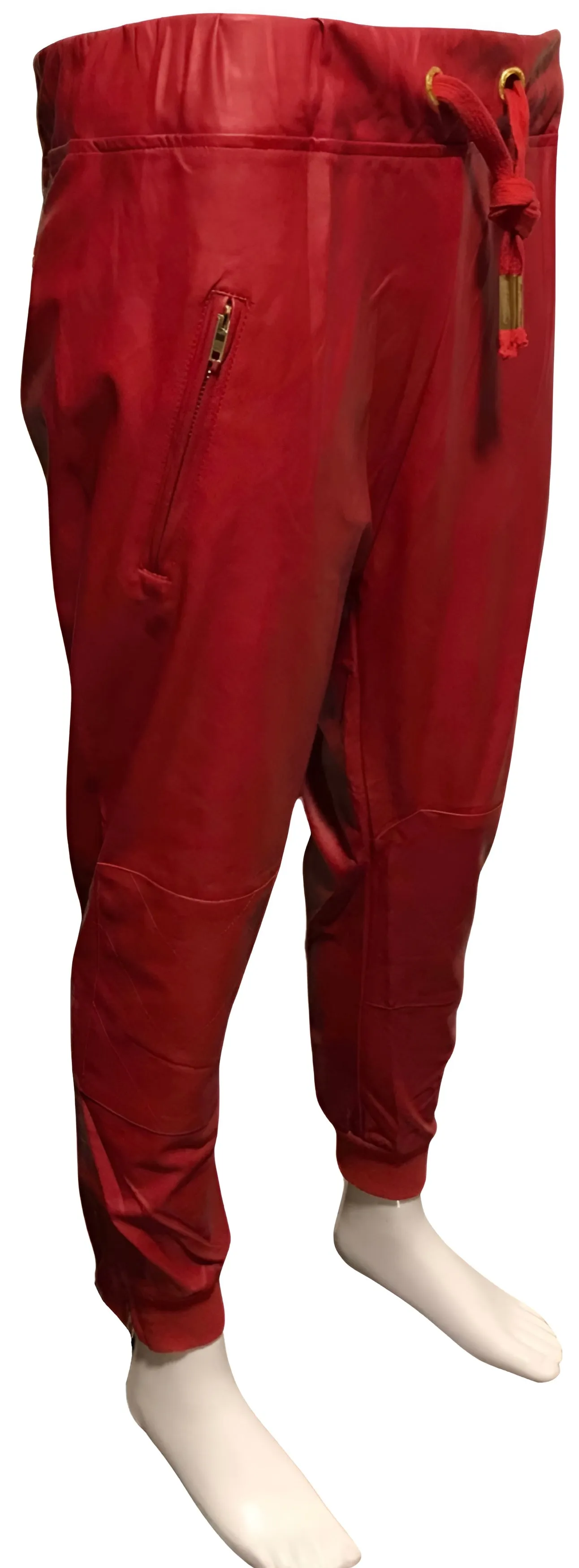 ^WELL ESTABLISHED^ (RED PLEATHER) JOGGER PANTS