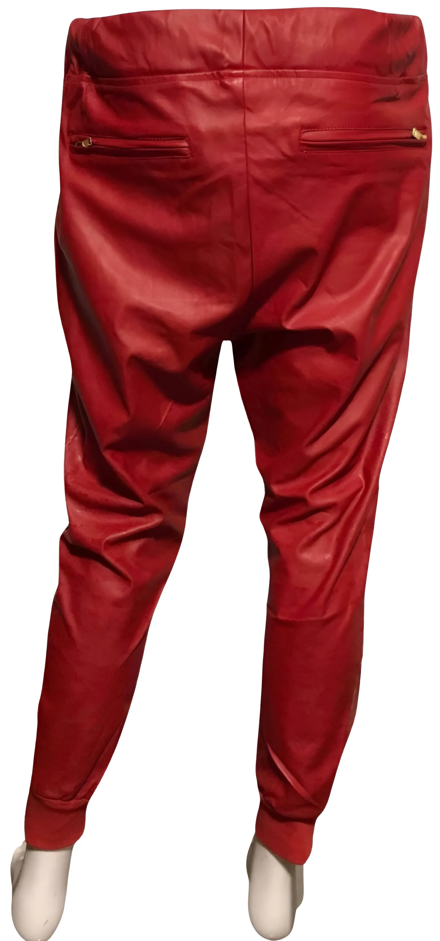 ^WELL ESTABLISHED^ (RED PLEATHER) JOGGER PANTS