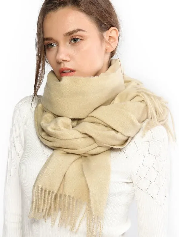 Winter Cashmere Wool Scarf Pashmina Shawl Wrap for Women