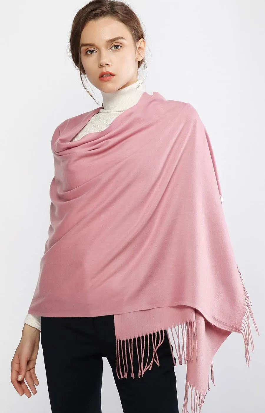 Winter Cashmere Wool Scarf Pashmina Shawl Wrap for Women