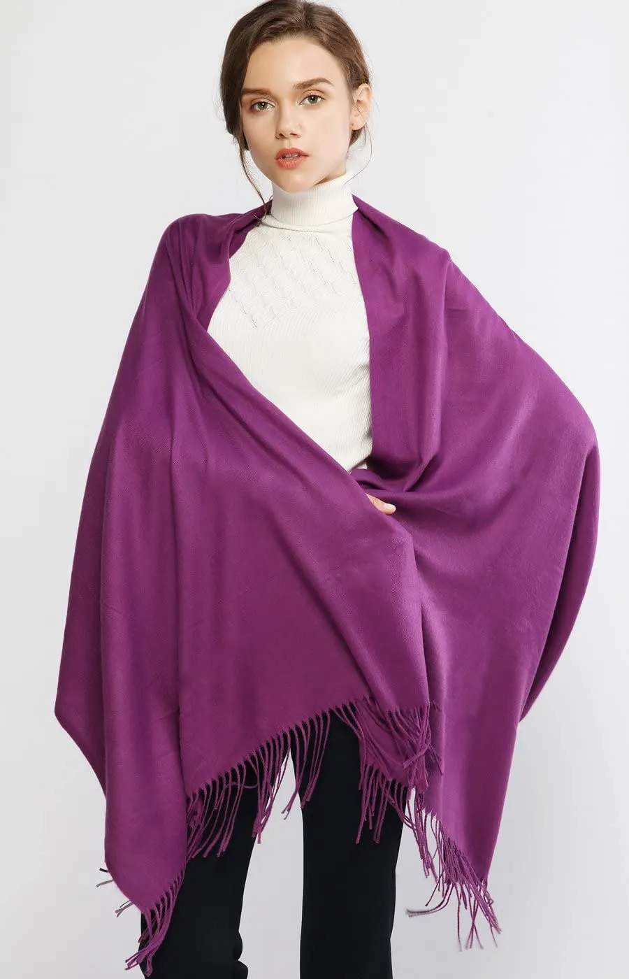 Winter Cashmere Wool Scarf Pashmina Shawl Wrap for Women