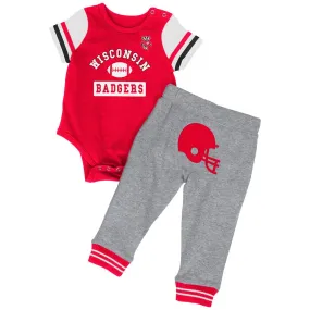 Wisconsin Badgers Colosseum Infant Boys MVP One Piece Outfit and Sweatpants Set