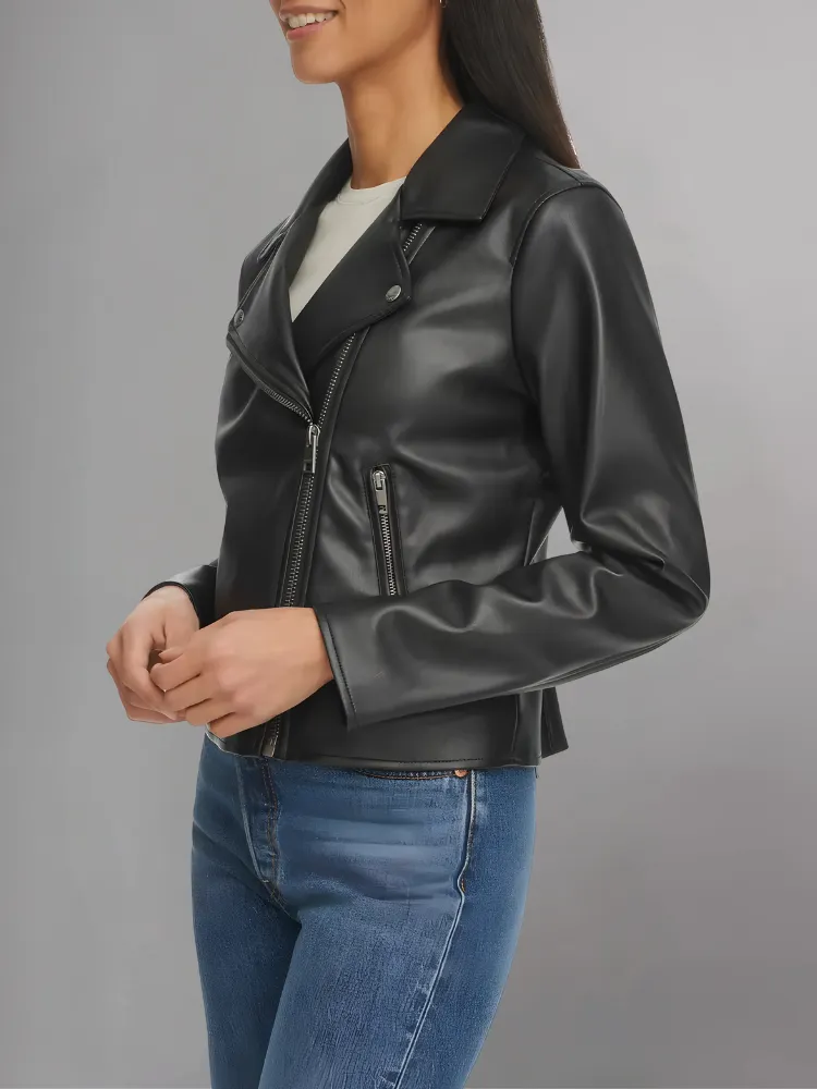 Women's Biker's  Sheepskin Leather Jacket